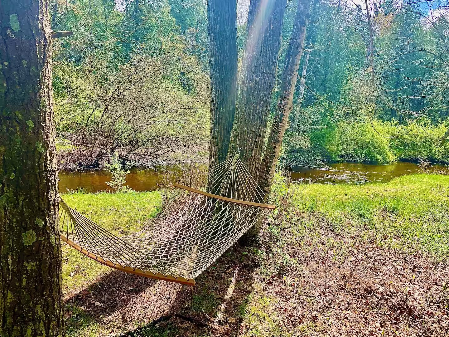 Hammock overlooking the river