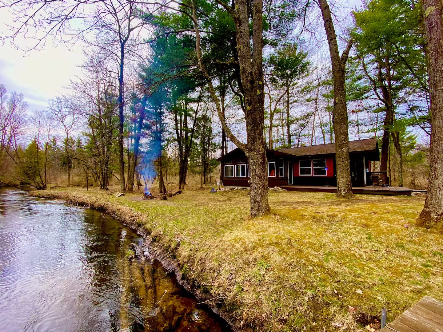 River cabin beyond the Pere Marquette River